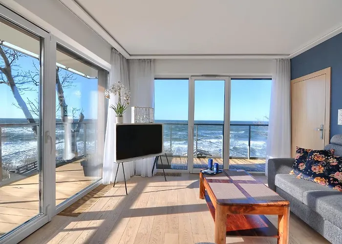 Szafirowy Z Bezposrednim Widokiem Na Morze- Nadmorski Luksus Lägenhet *